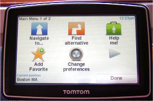 TomTom 340s menu